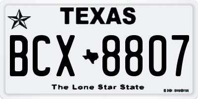 TX license plate BCX8807