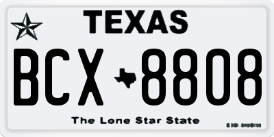 TX license plate BCX8808
