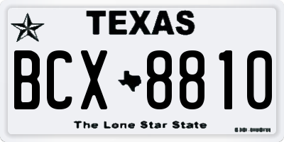 TX license plate BCX8810