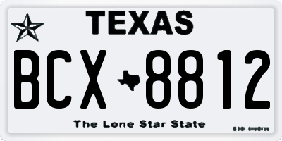 TX license plate BCX8812