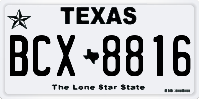 TX license plate BCX8816