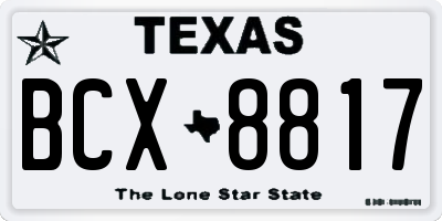 TX license plate BCX8817
