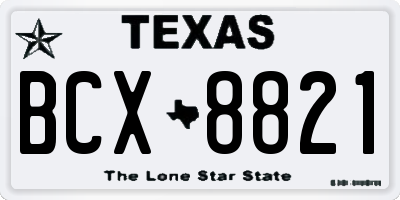 TX license plate BCX8821