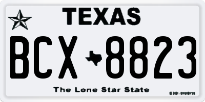 TX license plate BCX8823