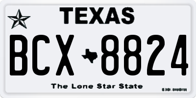 TX license plate BCX8824