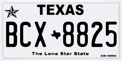 TX license plate BCX8825