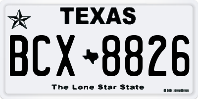 TX license plate BCX8826