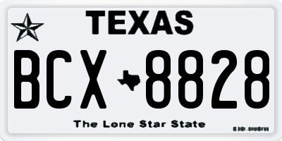TX license plate BCX8828