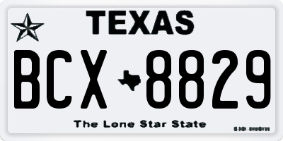 TX license plate BCX8829