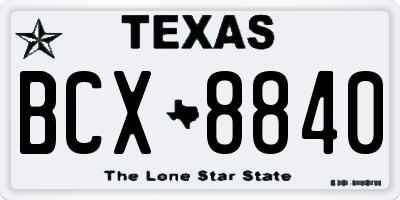 TX license plate BCX8840