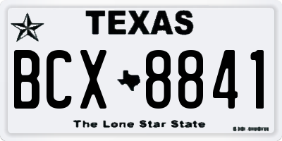 TX license plate BCX8841