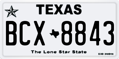 TX license plate BCX8843