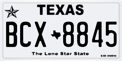 TX license plate BCX8845