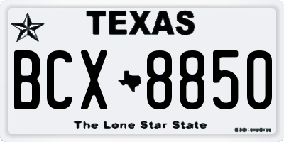 TX license plate BCX8850