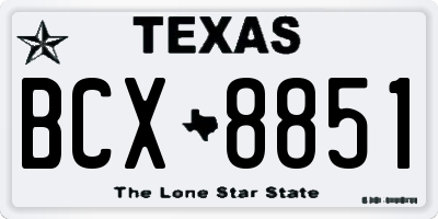 TX license plate BCX8851