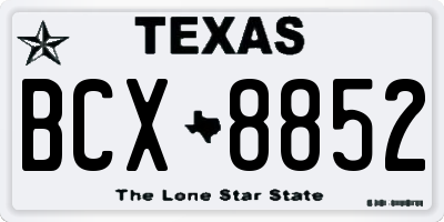 TX license plate BCX8852