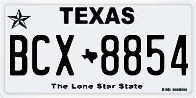 TX license plate BCX8854