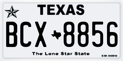 TX license plate BCX8856