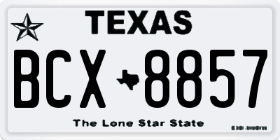 TX license plate BCX8857