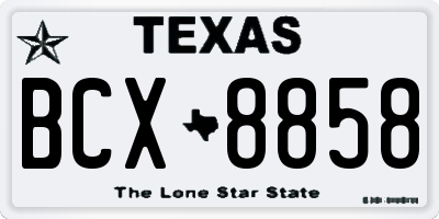 TX license plate BCX8858