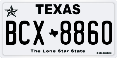 TX license plate BCX8860
