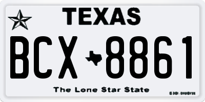 TX license plate BCX8861