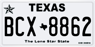 TX license plate BCX8862