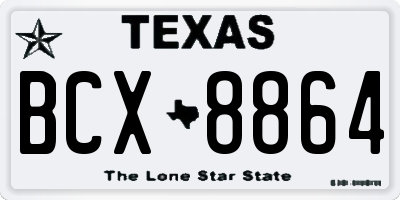 TX license plate BCX8864