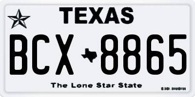 TX license plate BCX8865