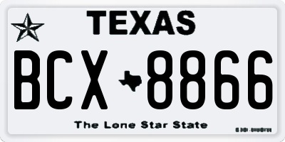 TX license plate BCX8866