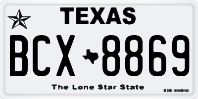 TX license plate BCX8869