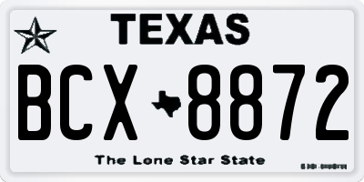 TX license plate BCX8872
