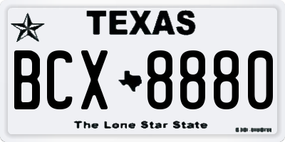 TX license plate BCX8880