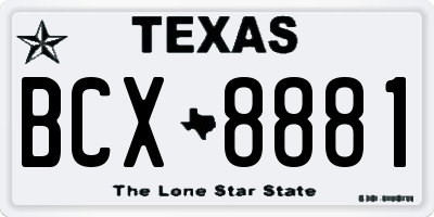 TX license plate BCX8881