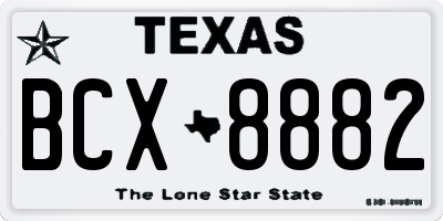 TX license plate BCX8882
