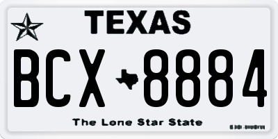 TX license plate BCX8884