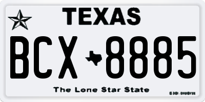 TX license plate BCX8885