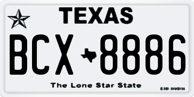 TX license plate BCX8886