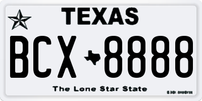 TX license plate BCX8888
