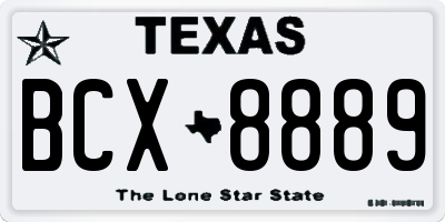 TX license plate BCX8889