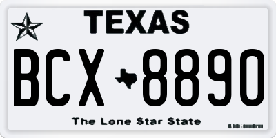 TX license plate BCX8890