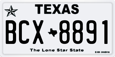 TX license plate BCX8891