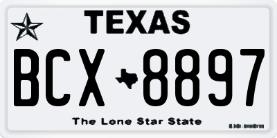 TX license plate BCX8897