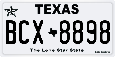 TX license plate BCX8898