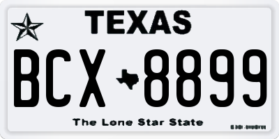 TX license plate BCX8899