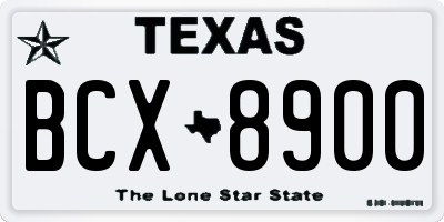 TX license plate BCX8900