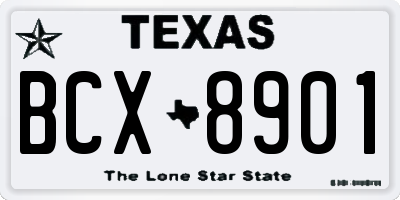 TX license plate BCX8901