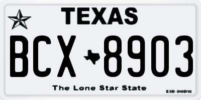 TX license plate BCX8903