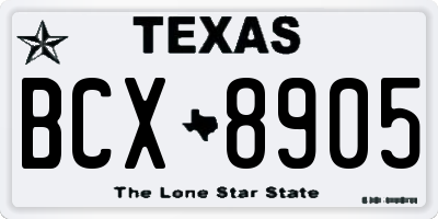 TX license plate BCX8905