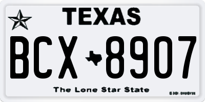 TX license plate BCX8907